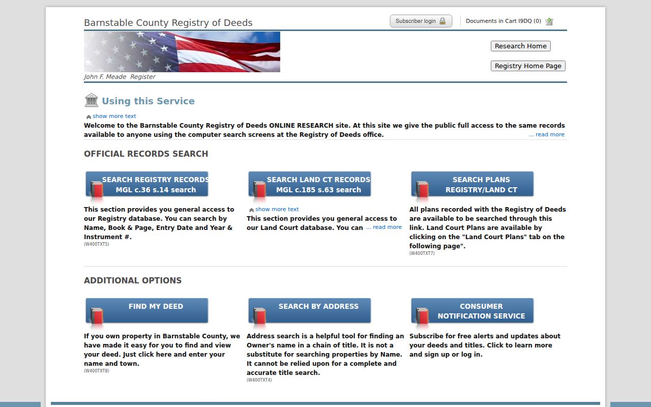 Barnstable County street directory Registry research home options