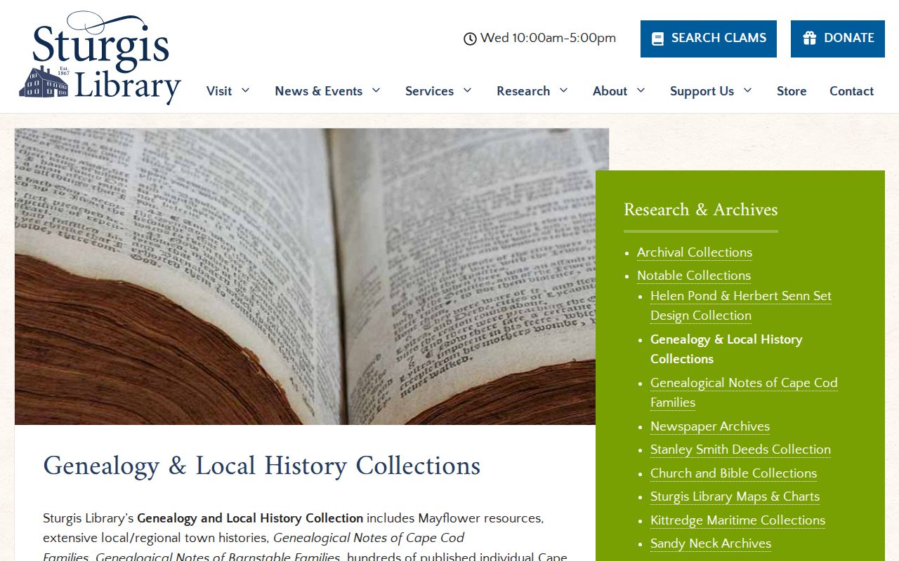 Barnstable County city directory Sturgis genealogy collections